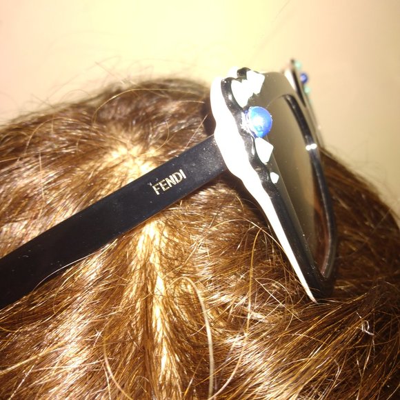 ❤️FENDI CAT EYE FF 0260/S 3H2/53 Black / Pink Turquoise Sunglasses main image 7